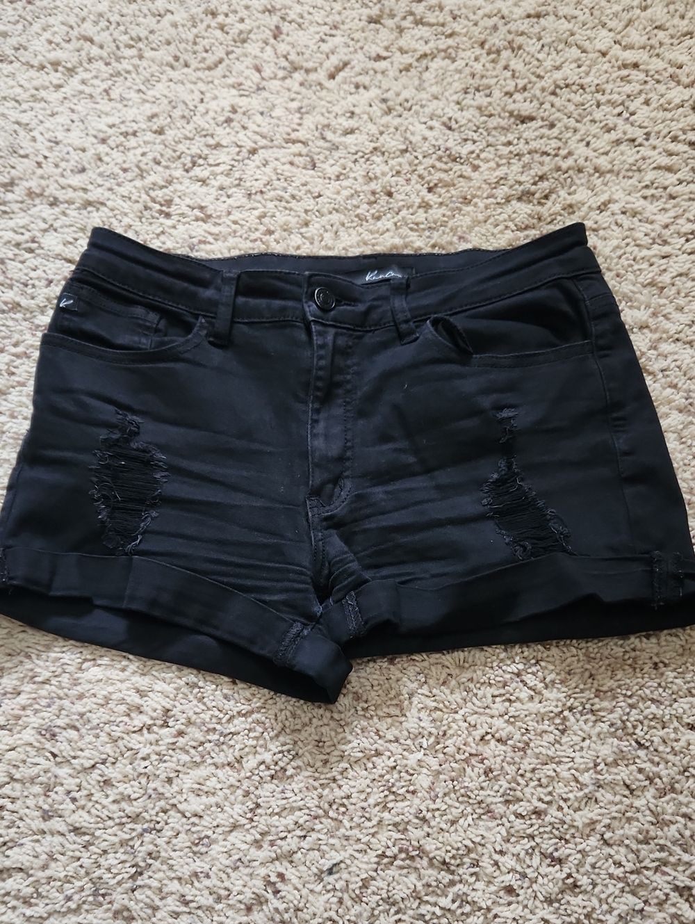 Kancan Black Distressed Shorts Size 9